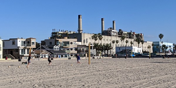 Power plant and beach