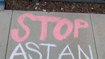 Stop Asian American Hate chalk writing