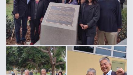 Asm. Muratsuchi and group with monument