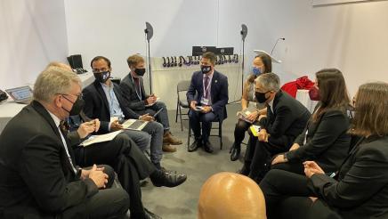Meeting participants seated