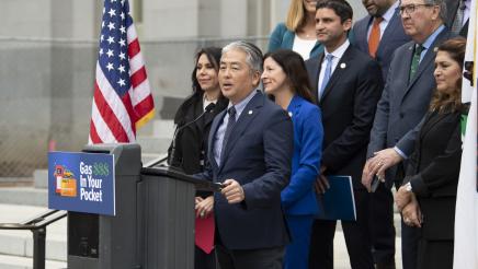 Asm. Muratsuchi speaking at press conference