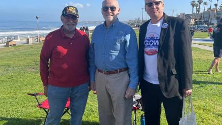 Mayor Patrick Furey with Jimmy Gow and attendee