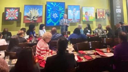 Asm. Muratsuchi speaking to luncheon attendees