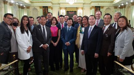 Group photo with AAPI leaders and assemblymembers
