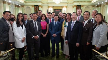 Group photo with AAPI leaders and assemblymembers