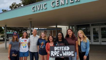 Asm. Muratsuchi with organizing students in front of Civic Center