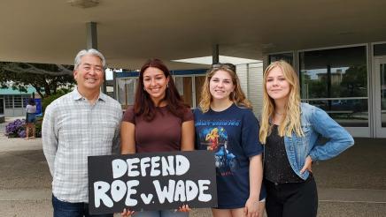 Asm. Muratsuchi with organizing students in front of Civic Center