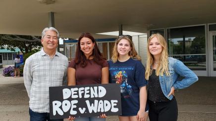 Asm. Muratsuchi with organizing students in front of Civic Center