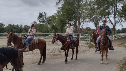 Asm. Muratsuchi and participants riding horses