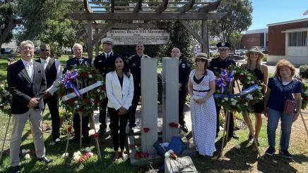 Asm. Muratsuchi at memorial with first responders