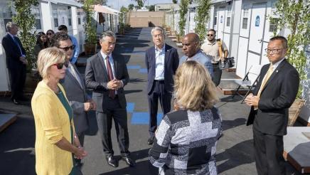 Asm. Muratsuchi and other legislators and officials at the Redondo Beach homeless court