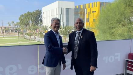 Asm. Muratsuchi with CSUDH President Thomas Parham