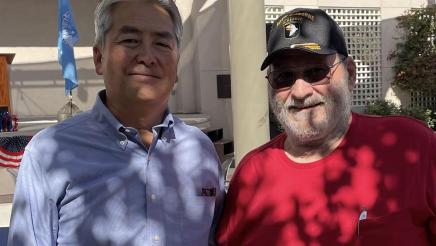 Asm. Muratsuchi with Vietnam veteran John Warhank