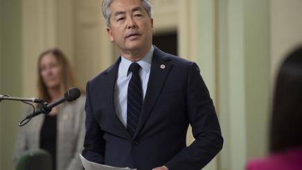 Asm. Muratsuchi standing, speaking on the Assembly Floor