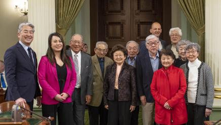 Japanese-American honorees with Asm. Muratsuchi on the Assembly Floor