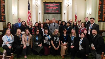 Asm. Muratsuchi with Palos Verdes Peninsula teachers, administrators, and parents on the Assembly Floor