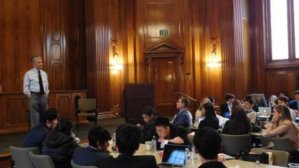 Palos Verdes Peninsula visitors listen on as Asm. Muratsuchi speaks