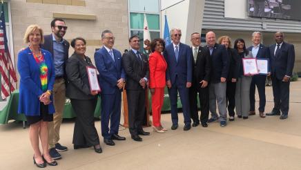 Group photo of Asm. Muratsuchi and other officials