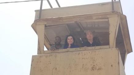 Asm. Muratsuchi with other assemblymembers in guard tower