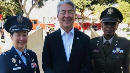 Asm. Muratsuchi with two active military members