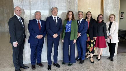 Asm. Muratsuchi with LA Superior Court Presiding Judge Samantha Jessner, Torrance Supervising Judge Alan Honeycutt, Supervising Judge Ricardo Ocampo, Assistant Supervising Judge Yvette Verastegui, Judge Rene Gilbertson and other court officials