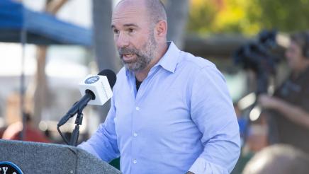 Guest speaker at podium, speaking