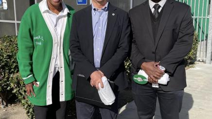 Asm. Muratsuchi with two Dorsey High School staffers
