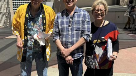 Asm. Muratsuchi with two festival attendees