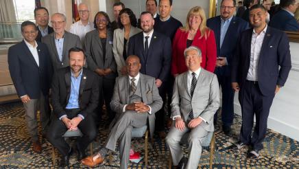 Group photo of Asm. Muratsuchi with legislators and attendees