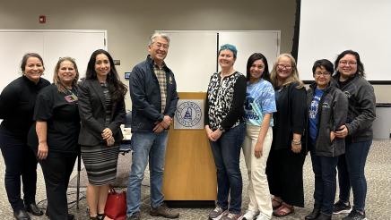 Group photo of Asm. Muratsuchi with event attendees