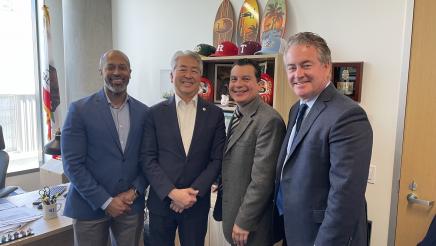 Asm. Muratsuchi with three CSBA leaders