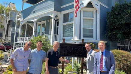 Asm. Muratsuchi and administrators in front of Beacon House