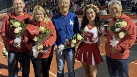 Asm. Muratsuchi with RBUSD representatives and cheerleader