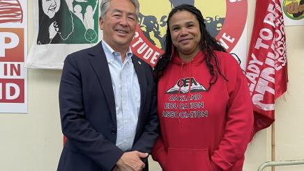 Asm. Muratsuchi with an Oakland Education Association representative