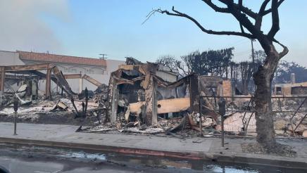 Multiple burnt buildings