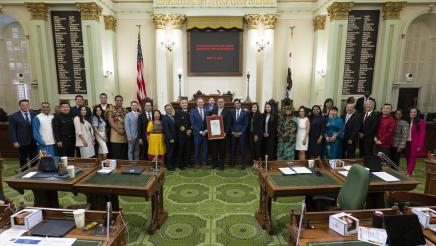 Group photo of Asm. Muratsuchi with other members and honorees