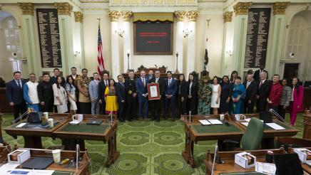 Group photo of Asm. Muratsuchi with other members and honorees