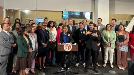 Asm. Muratsuchi with Speaker Rivas, Mayor Bass and other officials