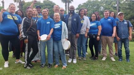 Asm. Muratsuchi and Asm. Gipson with CSU employees